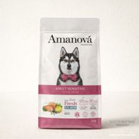 Packung Amanova Amanova Getreidefreies Hundefutter für empfindliche Haut mit Lac