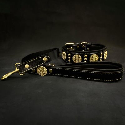 Maximus Echtleder Halsband Schwarz