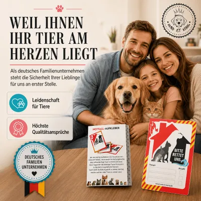 HUND IST KÖNIG Feuerwehr-Aufkleber Haustier Rettung, 4er Set + Folienstift HUND IST KÖNIG Feuerwehr-Aufkleber Haustier Rettung, 4er Set + Folienstift