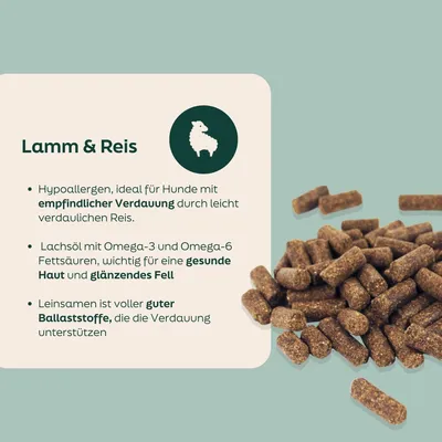 WOOOF Lamm & Reis - Kaltgepresstes Trockenfutter - Lamm, Reis