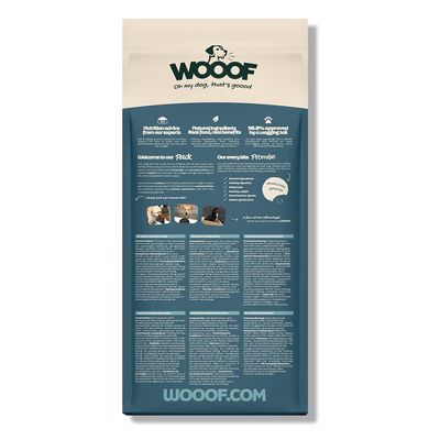 WOOOF Senior - Kaltgepresstes Trockenfutter - Pute, Fisch