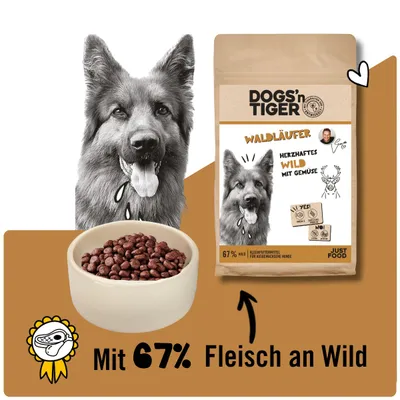 Dogs’n Tiger Waldläufer, Hundefutter, Wild & Gemüse