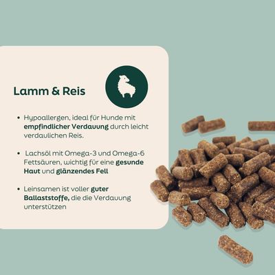WOOOF Lamm & Reis - Kaltgepresstes Trockenfutter - Lamm, Reis