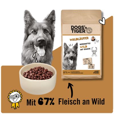 Dogs’n Tiger Waldläufer, Hundefutter, Wild & Gemüse