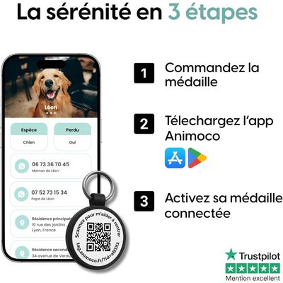 Animoco - Médaille Connectée QR Code Polyvalente