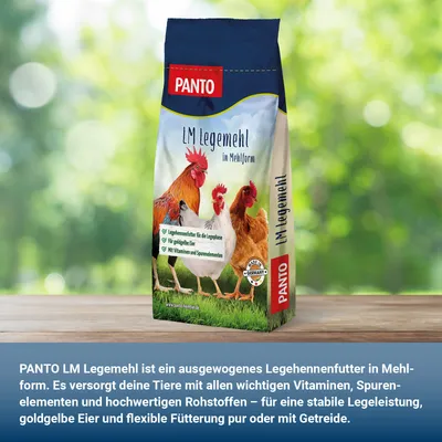 PANTO LM Legemehl – Legehennenfutter als Alternative zu Pellets PANTO LM Legemehl – Legehennenfutter als Alternative zu Pellets