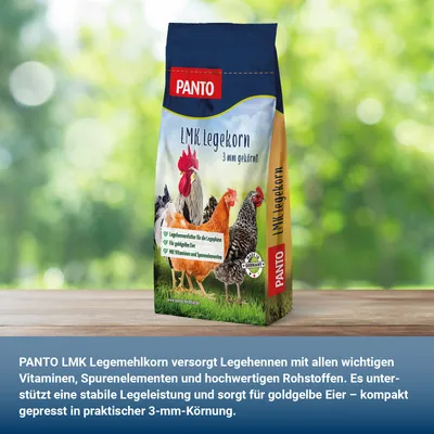 PANTO LMK Legemehlkorn – Legehennenfutter mit Vitaminen & Mineralstoffen PANTO LMK Legemehlkorn – Legehennenfutter mit Vitaminen & Mineralstoffen