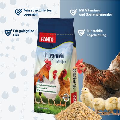 PANTO LM Legemehl – Legehennenfutter als Alternative zu Pellets