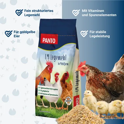 PANTO LM Legemehl – Legehennenfutter als Alternative zu Pellets PANTO LM Legemehl – Legehennenfutter als Alternative zu Pellets
