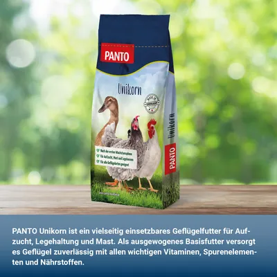 PANTO Unikorn – Allround-Futter für Geflügel unterstützt Aufzucht und Mast PANTO Unikorn – Allround-Futter für Geflügel unterstützt Aufzucht und Mast