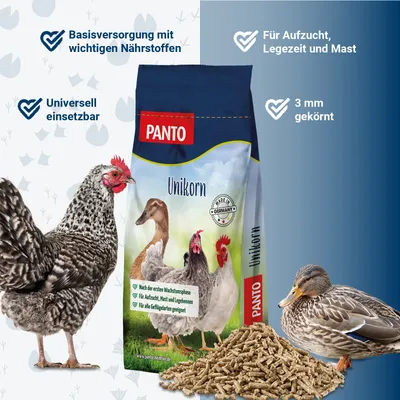 PANTO Unikorn – Allround-Futter für Geflügel unterstützt Aufzucht und Mast PANTO Unikorn – Allround-Futter für Geflügel unterstützt Aufzucht und Mast