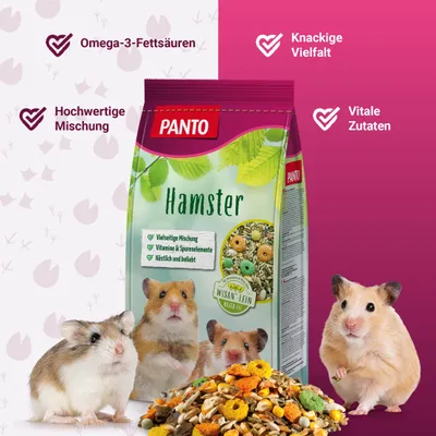 PANTO Hamsterfutter – Nagerfutter mit Getreide & Pellets für Hamster