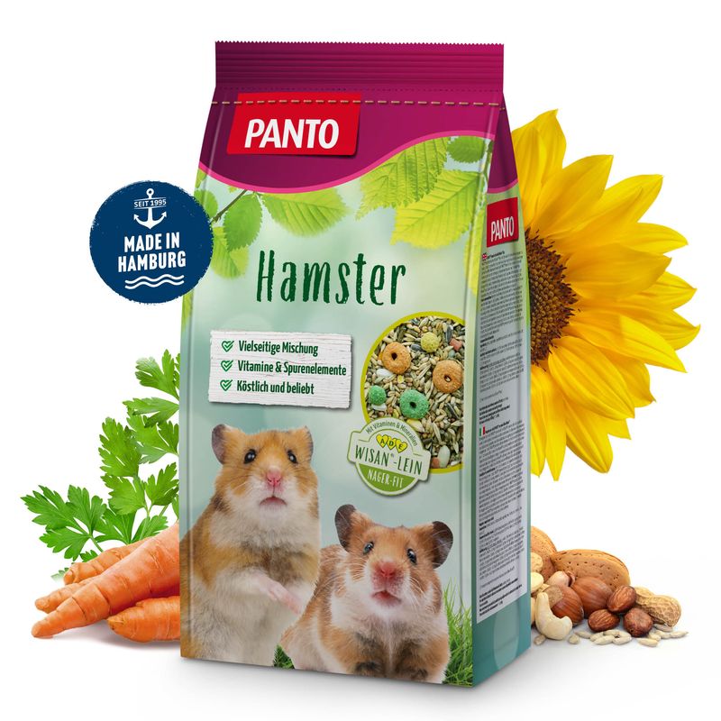 PANTO Hamsterfutter – Nagerfutter mit Getreide & Pellets für Hamster