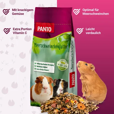PANTO Meerschweinchenfutter – Nagerfutter Pellets mit Vitamin C