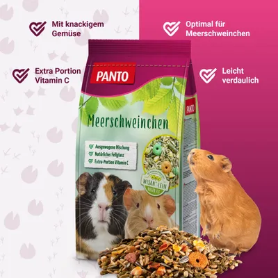 PANTO Meerschweinchenfutter - Nagerfutter mit Möhren & Vitamin C