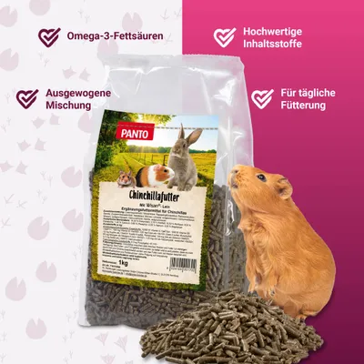 PANTO Chinchillafutter – Pelletfutter mit Luzerne & Omega-3 für Chinchilla