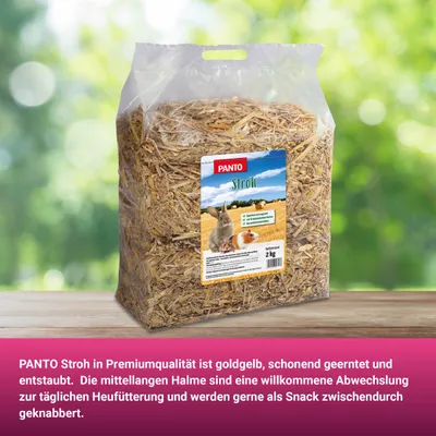 PANTO PANTO Stroh – entstaubtes Nagerstroh, Einstreu für den Käfig