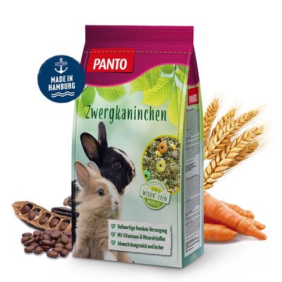 PANTO Zwergkaninchenfutter – bunte Mischung mit Möhren