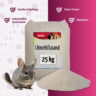 PANTO Chinchillasand – feiner Quarzsand Badesand für Chinchilla