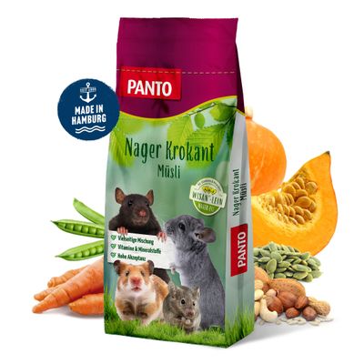 PANTO Nager-Krokant-Müsli – Nagerfutter mit Möhre, Kürbiskernen und Luzerne