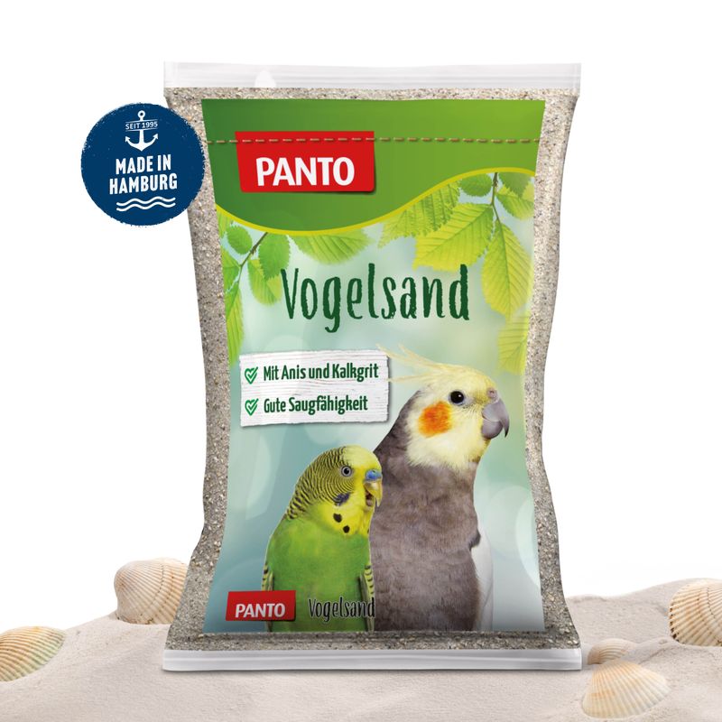 PANTO Vogelsand - Einstreu für Kanarien & Papageien mit Anis & Muschelkalk