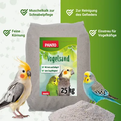 PANTO Vogelsand - Einstreu für Kanarien & Papageien mit Anis & Muschelkalk PANTO Vogelsand - Einstreu für Kanarien & Papageien mit Anis & Muschelkalk