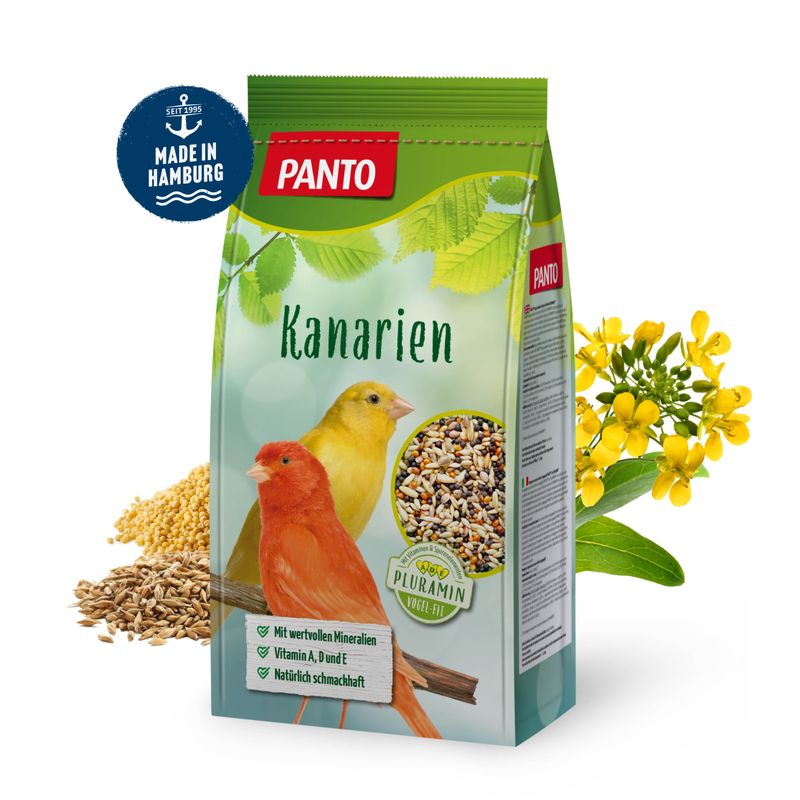 PANTO Kanarienfutter - feine Körnermischung mit Hirse und Saaten