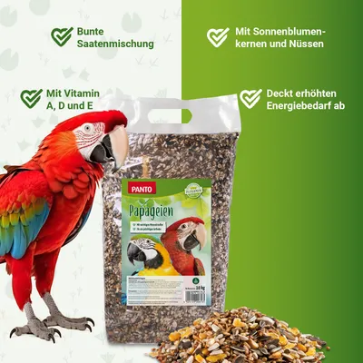 PANTO Papageienfutter - Futter für Papageien mit Nüssen & Kernen PANTO Papageienfutter - Futter für Papageien mit Nüssen & Kernen