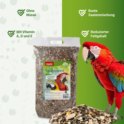 PANTO Papageienfutter Spezial - Futter für Papageien ohne Nüsse mit Kernen PANTO Papageienfutter Spezial - Futter für Papageien ohne Nüsse mit Kernen