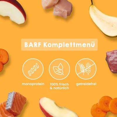 Haustierkost BARF Komfort PLUS Menü - Rind, Huhn & Lachs - Hunde Barffutter Haustierkost BARF Komfort PLUS Menü - Rind, Huhn & Lachs - Hunde Barffutter