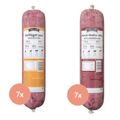 SIMPLE BARF Menüs Rind & Huhn Paket