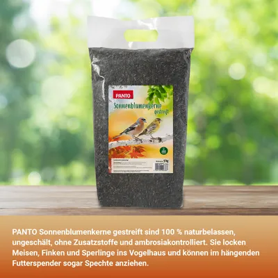 PANTO Sonnenblumenkerne gestreift - Streufutter für Wildvögel Gartenvögel