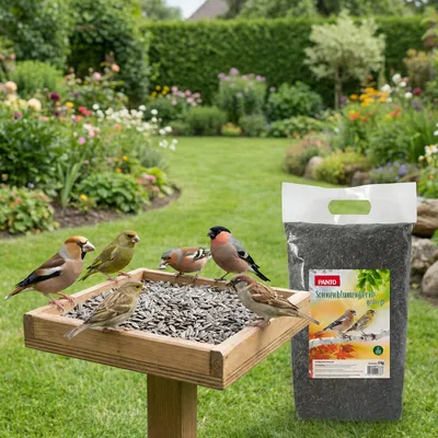 PANTO Sonnenblumenkerne gestreift - Streufutter für Wildvögel Gartenvögel