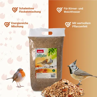 PANTO Fettfutter - Wildvogelfutter mit Sonnenblumenkernen & Erdnüssen