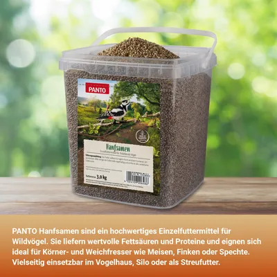 PANTO Hanfsamen - Wildvogelfutter für Gartenvögel, Natürliche Proteinquelle
