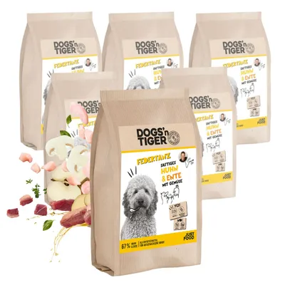 Dogs’n Tiger Federtanz, Hundefutter, Huhn, Ente & Gemüse