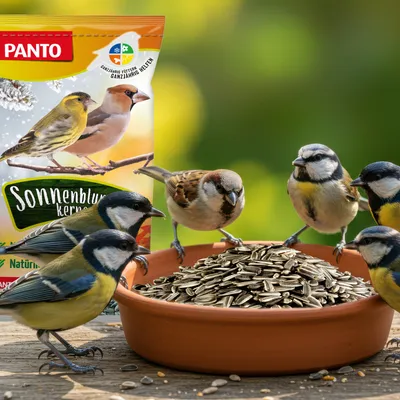 PANTO Sonnenblumenkerne gestreift - Streufutter für Wildvögel Gartenvögel