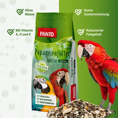 PANTO Papageienfutter Spezial - Futter für Papageien ohne Nüsse mit Kernen