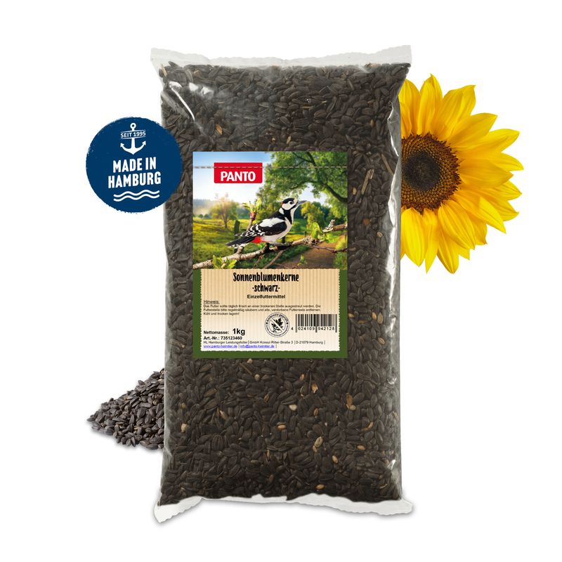PANTO Sonnenblumenkerne schwarz - Wildvogelfutter für Gartenvögel