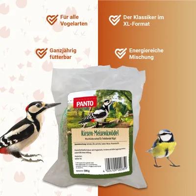 PANTO Riesen-Meisenknödel - energiereiches Fettfutter für Wildvögel