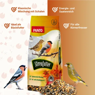 PANTO Streufutter - Wildvogelfutter mit Sonnenblumenkernen & Erdnüssen