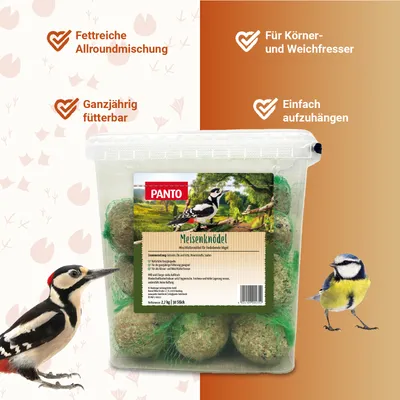 PANTO Meisenknödel mit Netz – Fettfutter für Wildvögel