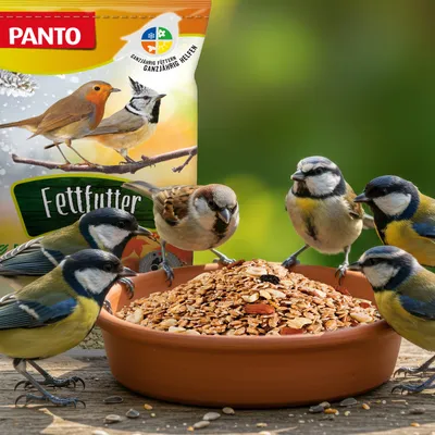 PANTO Fettfutter - Wildvogelfutter mit Sonnenblumenkernen & Erdnüssen