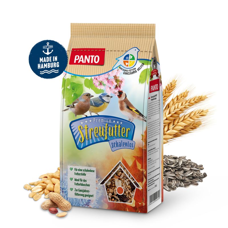 PANTO Premium Streufutter schalenlos – Saaten & Nüsse für Wildvögel