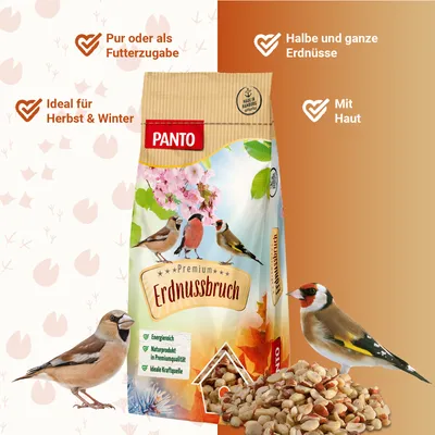 PANTO Erdnussbruch – fettreiches Streufutter für Wildvögel