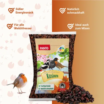 PANTO Rosinen - Wildvogelfutter für Amseln, Drosseln & Gartenvögel