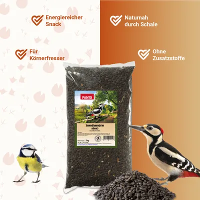 PANTO Sonnenblumenkerne schwarz - Wildvogelfutter für Gartenvögel