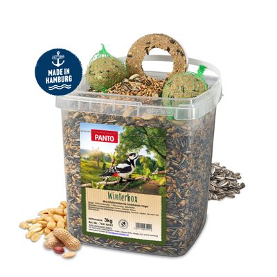 PANTO Winterbox - Wildvogelfutter Strefutter und Meisenknödel