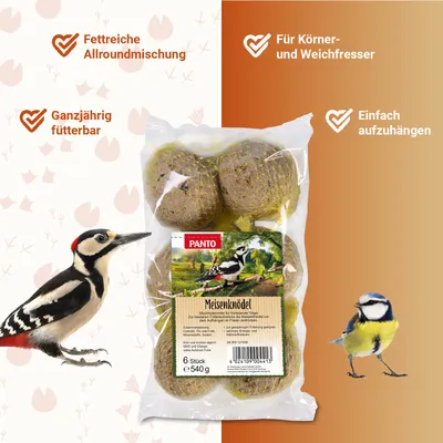 PANTO Meisenknödel mit Netz – Fettfutter für Wildvögel