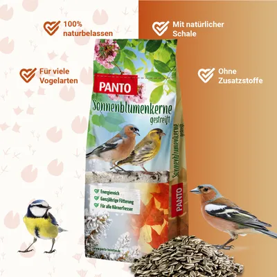 PANTO Sonnenblumenkerne gestreift - Streufutter für Wildvögel Gartenvögel